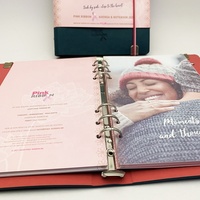 Couverture de carnet à anneaux en cuir PU vert A5 personnalisée, avec bande élastique, pour journal à feuilles mobiles