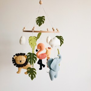 New DIY ưa thích dễ thương trẻ em giường treo đồ chơi handmade đám mây cảm thấy Safari động vật vườn ươm bé Cũi di động - Product Image 4