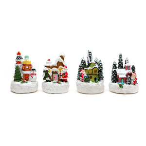Nouvelle maison lumineuse en résine pour Noël, ornement paysager Père Noël, décoration de Noël transfrontalière. - Product Image 5