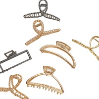 Grampos de cabelo de metal geométrico, grampos de cabelo elegantes, dourados e prateados, de metal, vintage, acessórios de moda de 2022