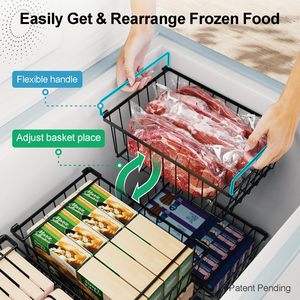 Bacs organisateur de congélateur <span class=keywords><strong>coffre</strong></span>-Lot de 4 bacs organisateur de congélateur empilables <span class=keywords><strong>pour</strong></span> congélateur 5 pieds cubes trier les aliments congelés - Product Image 3