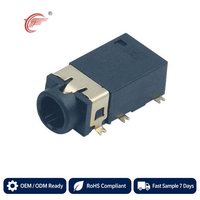 Prise audio 3,5 mm 6 broches femelle plaquée or, connecteur d'écouteurs SMT PCB, conforme RoHS pour l'électronique grand public
