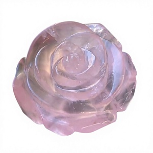 Rosa Tallada en Cuarzo Rosa Natural para la Fabricación de Joyas al por Mayor - Product Image 1