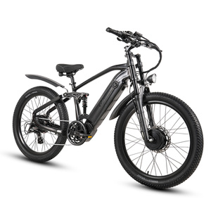 Bicicletta Elettrica da Montagna/Città con Doppio Motore Brushless 26" <span class=keywords><strong>X</strong></span> 3.0", Batteria al Litio 48V Nascosta, Telaio in Alluminio, Motore Posteriore da 500W - Product Image 2