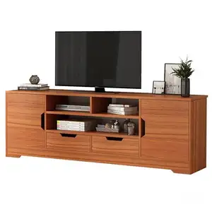 tv stand de vidro preto para 65 polegadas tv Suppliers-Prateleira de parede de madeira moderna, exibição elegante, suporte luxuoso para tv