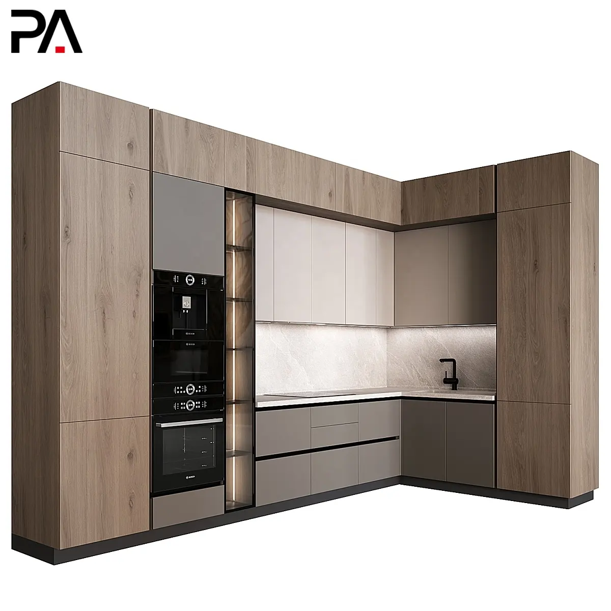 PA 저렴한 가격 컴팩트 일체형 이동식 3 장 주방 캐비닛 식료품 저장실 단위