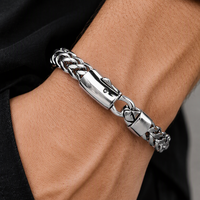 Bracelets et Joncs en Acier Inoxydable, Style Européen et Américain, Vente en Gros, Bracelet de Couple Tendance et Robuste