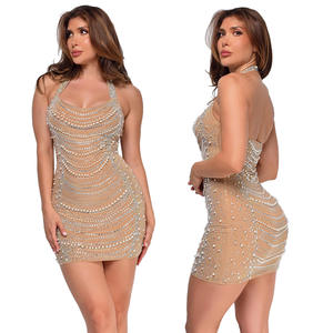 Vestido <span class=keywords><strong>de</strong></span> <span class=keywords><strong>Fiesta</strong></span> <span class=keywords><strong>para</strong></span> Mujer al por Mayor, Sexy, con Tirantes, Lujoso, con Lentejuelas y Perlas, Ajustado a la Cadera, <span class=keywords><strong>de</strong></span> Alta Calidad, Elegante Vestido <span class=keywords><strong>de</strong></span> Noche <span class=keywords><strong>para</strong></span> Mujer - Product Image 2