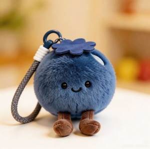 Porte-clés en peluche Gigi Cat Blueberry, lot de trois – Éloigne la mauvaise chance et charme mignon pour sac, pour jeunes de 15 à 35 ans - Product Image 6