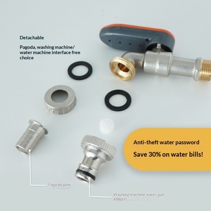Verrou de <span class=keywords><strong>Robinet</strong></span> Extérieur Antivol en Cuivre Électroplaqué Style Américain, Anti-gel, Anti-fissuration, avec Clé pour Lavage de Voiture et Arrosage - Product Image 4