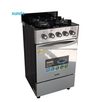 Xunda 20 pouces 4 brûleurs autoportant four intégré cuisinière à gaz en acier inoxydable four de grande capacité cuisinière à gaz avec four