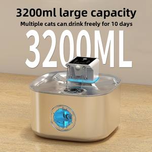 <span class=keywords><strong>2026</strong></span> 신형 OEM 3.2L 스테인리스 스틸 고양이 물 디스펜서 무선 고양이 물 분수 스마트 순환 창문형 다묘용 - Product Image 3