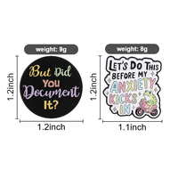 Badge en émail duo avec slogan anti-anxiété pour veste, sac ou revers