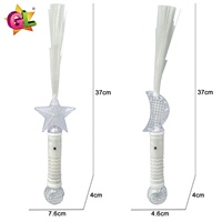 Bâton lumineux en fibre optique étoile et lune à 6 LED double face, veilleuse avec 6 modes d'éclairage, jouet en plastique avec boule magique pour enfants