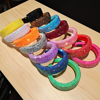 Nuevas Diademas de Cristal con Pedrería Brillante para Mujer, Diadema Ancha y Gruesa de Esponja