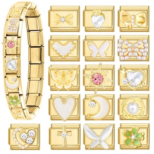 Bracelet élastique DIY en acier inoxydable avec breloque papillon mignonne et placage électrolytique - Product Image 2