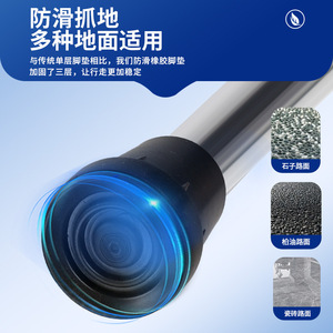 Canne télescopique pliable Zekang en alliage d'aluminium noir, bâton de marche réglable pour la randonnée et les activités de plein air - Product Image 5