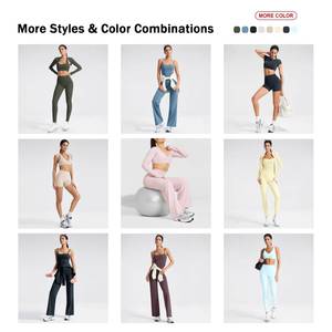 Custom Quick Drying Breathable Racer Back Sports Bra Halter Tank Wear Women <b>Gym</b> Fitness Leggings Suit Slim Fit T-Shirt Yoga <b>Set</b> - Product Image 3
