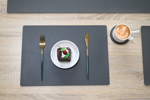 Premium <strong>Grey</strong> Leather Long Placemat Dining <strong>Table</strong> Decor Good Quality Custom <strong>Table</strong> <strong>Runner</strong> - Product Image 2