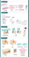 COMMIKI Mini articles mignons, mini maison de poupée, jeu de rôle pour bébé, maison de poupée pour fille, puzzle DIY, maison de poupée