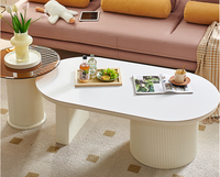 Petite Table Basse pour Studio Appartement Salon Designer Style Intégré Lumière Luxe Balcon Table Basse Blanc Pur