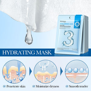 BIOAQUA Masque de soin du visage à l'extrait de plantes bio Camélia Romarin Menthe Apaisant Peau Hydratant Nourrir Anti-âge Feuille Masque facial - Product Image 5