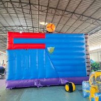 Château gonflable commercial compact avec toboggan pour événements et locations de fêtes pour enfants