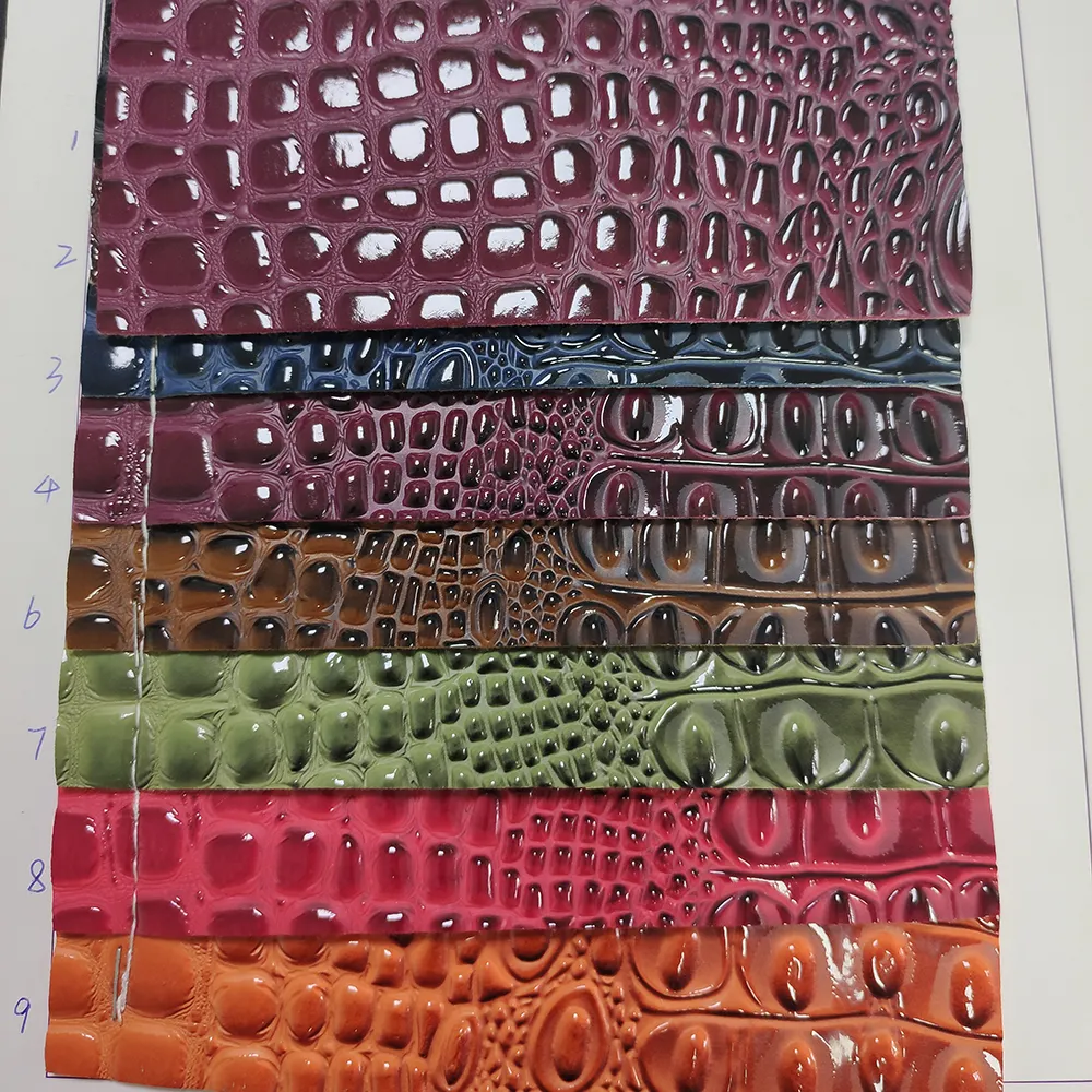 Pelle di coccodrillo naturale texture pelle di vinile in PVC coccodrillo lucido per borse