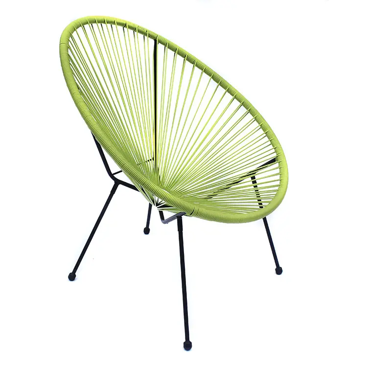 Silla de cuerda de plástico para exteriores, muebles de ratán para jardín, silla de Patio, silla de Bistro contemporáneo