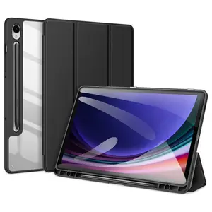 DUX DUCIS TOBY Series For Samsung Galaxy Tab S9 FE Tablet Leather Case Tri fold Stand Pen Slot Cover