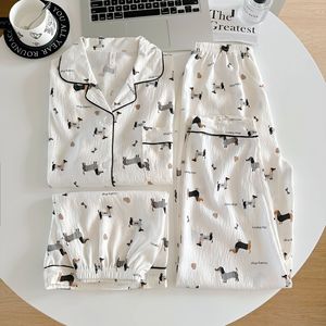 Set di <span class=keywords><strong>pigiama</strong></span> in cotone da donna e ragazza con nuvole estive pantaloni corti a maniche corte per la primavera all'ingrosso - Product Image 6