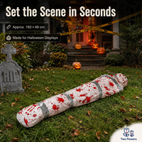 Dua Tengkorak Kertas Dewasa untuk Halloween, Properti Mayat Berdarah Ukuran Asli, Dekorasi Mayat Gantung, Dekorasi Rumah Hantu, Pesta Horor, Dekorasi Halaman
