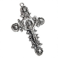 Pendentif Crucifix Catholique en Alliage Argenté pour la Fabrication de Chapelets pour Enfants, Cadeau de Mariage