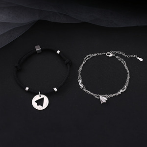 Handmade Woven Paper Airplane Couple Bracelet Tibetan Silver Unisex Gift Jewelry SS 010 - Product Image 2