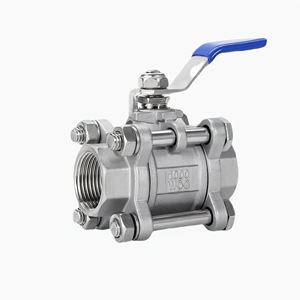 Vanne à bille 3 pièces en acier inoxydable SS316L DN25 à filetage femelle pour eau, gaz et huile industriels - Product Image 1