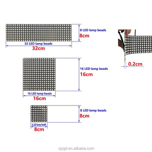 WS2812B RGB LED digitale flessibile indirizzabile singolarmente pannello luce WS2812 8x8 16x16 8x16 8x32 modulo matrice schermo DC5V 5050 RGB - Product Image 2
