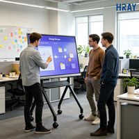Pantalla Táctil HRAY de 86 Pulgadas con Android 14, WIFI de Doble Banda, 8 Micrófonos Integrados para Videoconferencias Empresariales, Compatible con OEM y ODM