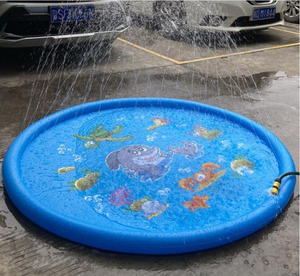 Tapis de jeu gonflable aquatique pour bébé de 100 cm, tapis de jeu d'extérieur pour l'été, tapis de jeu aquatique avec <span class=keywords><strong>arroseur</strong></span>, <span class=keywords><strong>jouet</strong></span> pour jouer dans l'eau - Product Image 5