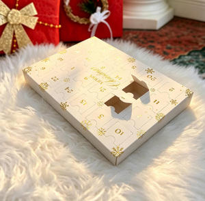 Caja de Calendario de Adviento Navideño Personalizada, 24 Puertas Desprendibles, Caja de Regalo con Papel Dorado para Cuenta Regresiva de Dulces - Product Image 2