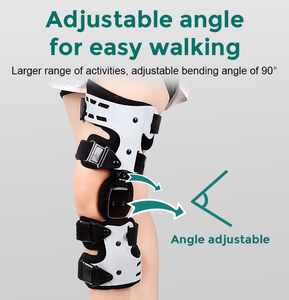 Rodillera Ortopédica Ajustable <span class=keywords><strong>de</strong></span> Neopreno con Bisagras para Rehabilitación Médica, Soporte <span class=keywords><strong>de</strong></span> Pierna con Rango <span class=keywords><strong>de</strong></span> Movimiento Ajustable para Fracturas y Uso Ortopédico por Osteoartritis - Product Image 3