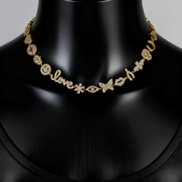 Ensemble de bijoux collier et bracelet chaîne à maillons porte-bonheur micro-pavé CZ plaqué or, nouveauté 2025