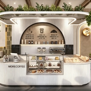 Cafe Bakery Kiosk Coffee Shop Showcase Furniture Full Room Customization Interior design display cabinet coffee store decoration - Product Image 2