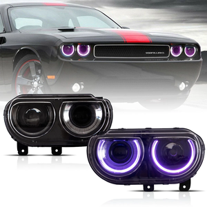 Phares LED améliorés DRL S <span class=keywords><strong>SRT</strong></span> pour Dodge Challenger, phares RGB, phares de voiture, 2015-2023, phare avant séquentiel automatique - Product Image 1