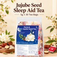 Teh Herbal Label Pribadi untuk Tidur, Teh Biji Jujube, Teh Relaksasi Malam Bebas Kafein, Kantong Teh untuk Mendukung Tidur
