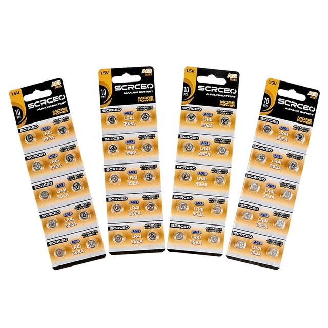 Cuanen Lr41 1.5v Alkaline Coin Cell Batteries Ag3 Atacado Lr41 192 Button Coin Cell Battery for Watch