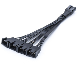 Tùy Chỉnh Cáp 4Pin Pwm <span class=keywords><strong>Fan</strong></span> Splitter 1 Để <span class=keywords><strong>4</strong></span>, Lắp Ráp Cáp Cho PC CPU Làm Mát Điện Quạt Mở Rộng Với Nylon Lưới - Product Image 2