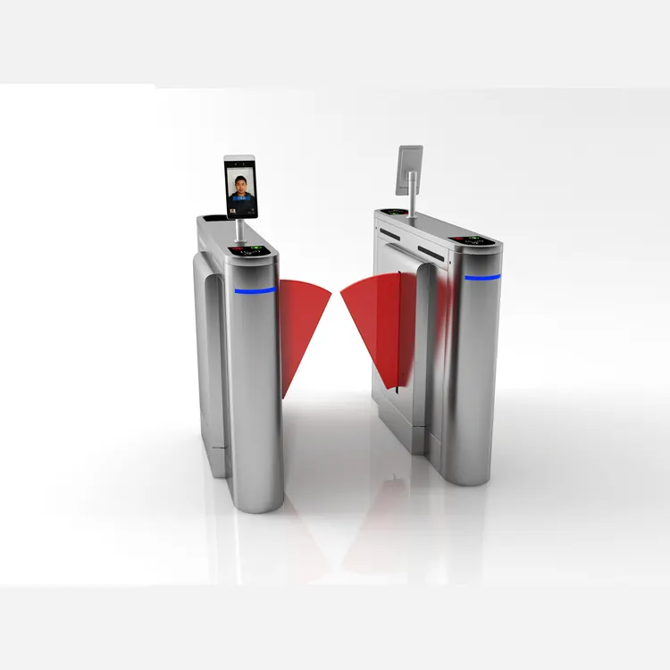 Single lane Stainless Steel Electronic Body Metal Detectors Body Face Detectors Full Automatic Flap Barrier Turnstile