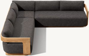 Mobilier <span class=keywords><strong>de</strong></span> <span class=keywords><strong>Jardin</strong></span> <span class=keywords><strong>de</strong></span> Luxe <span class=keywords><strong>Design</strong></span>, Salon Modulaire d'Angle Moderne en Teck pour Extérieur - Product Image 3