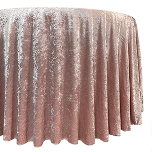 Mantel Redondo de Terciopelo de Primera Calidad de 120 Pulgadas, Color Oro Rosa, para Bodas - Product Image 4