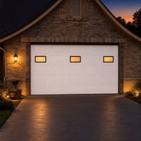 Porte de garage électrique moderne coupe-vent en acier et bois, de haute qualité, populaire, design personnalisé, vente en gros